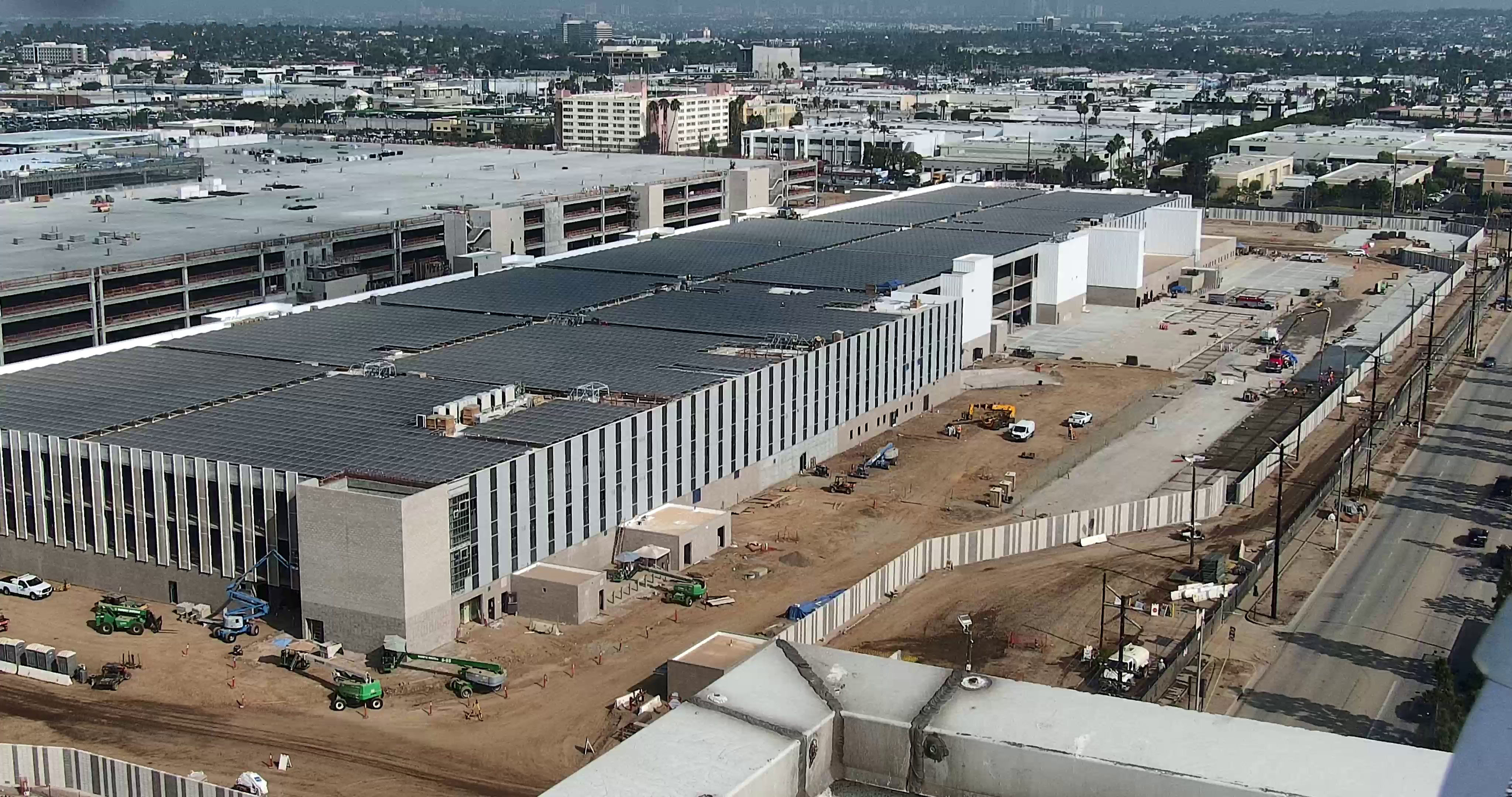 Looking north at the Consolidated Rent-A-Car facility Quick Turn Around building.