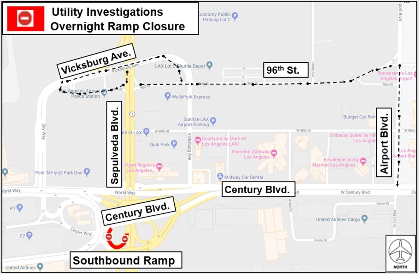 Overnight Ramp Closures to Century or Sepulveda for Utility Work