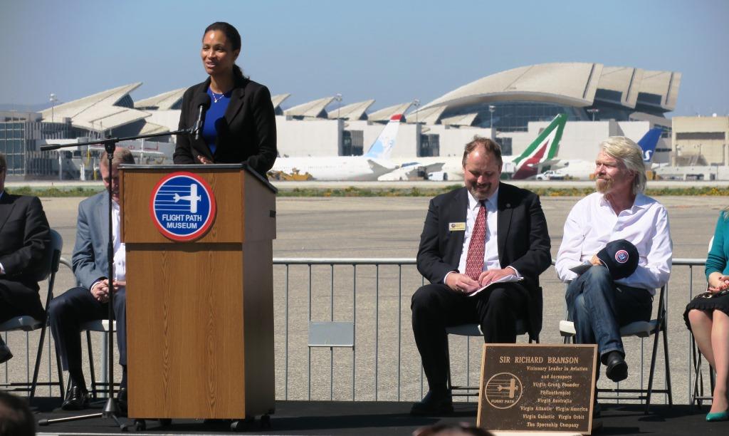 Deborah Flint gives her speech at the induction ceremony