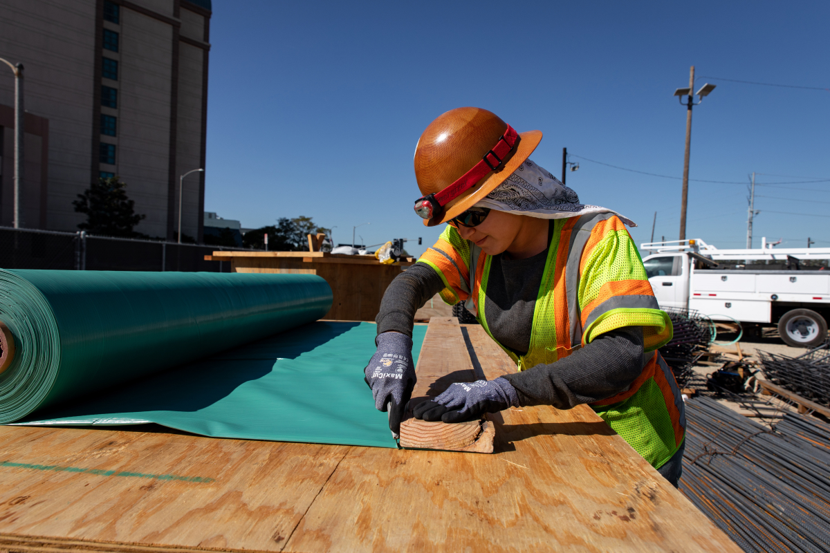 A view of structural work at the future site of the East Central Terminal Area Station