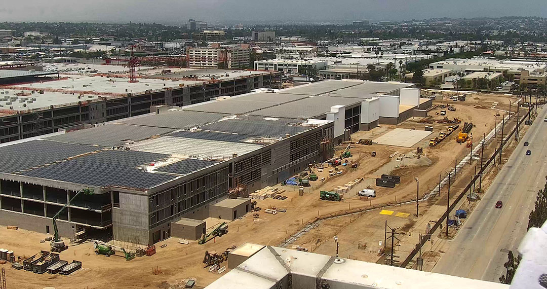 Looking north at the Consolidated Rent-A-Car facilit