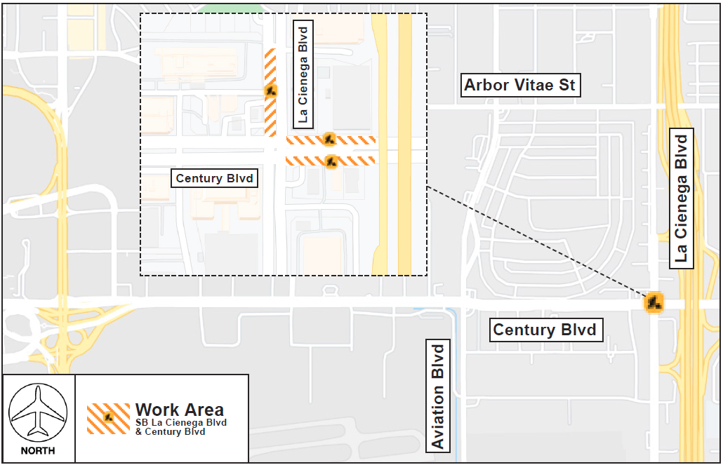 OVERNIGHT CLOSURES OF WORLD WAY AT TERMINAL 2 IN EFFECT FOR THE CONSTRUCTION OF PEDESTRIAN BRIDGE